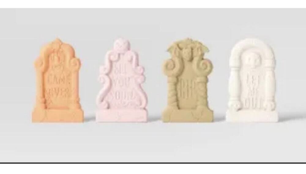 Hyde and Eek! Halloween Decor 4 Count Tombstones Indoor/Outdoor Foam with Stakes